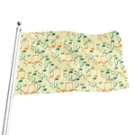 Watercolor Music Notes Pattern Print Flag