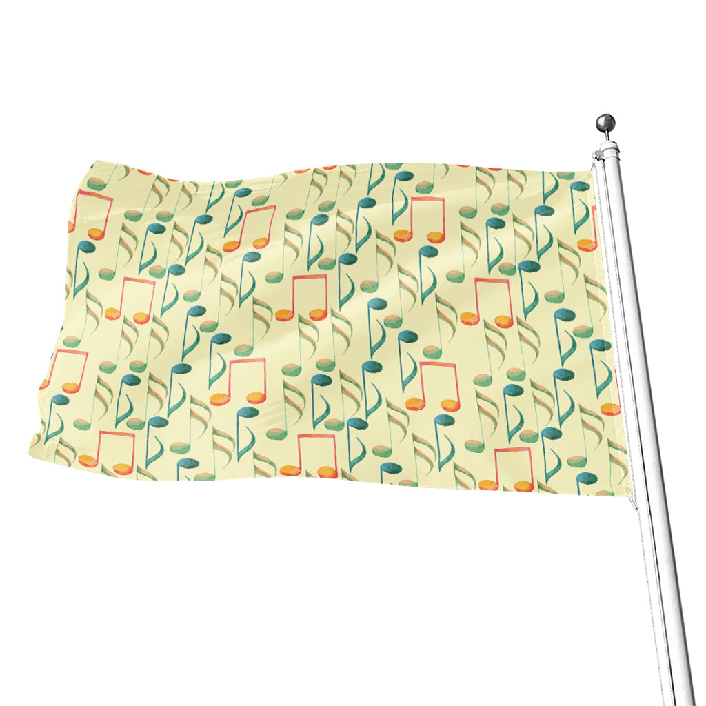 Watercolor Music Notes Pattern Print Flag – GearFrost