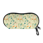 Watercolor Music Notes Pattern Print Glasses Case