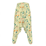 Watercolor Music Notes Pattern Print Hammer Pants