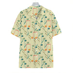Watercolor Music Notes Pattern Print Hawaiian Shirt