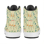 Watercolor Music Notes Pattern Print High Top Leather Sneakers