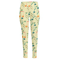Watercolor Music Notes Pattern Print High-Waisted Pocket Leggings