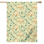 Watercolor Music Notes Pattern Print House Flag