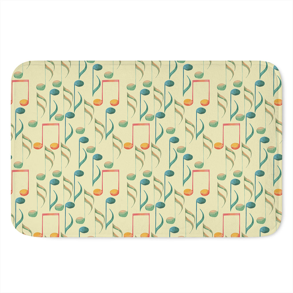Watercolor Music Notes Pattern Print Indoor Door Mat