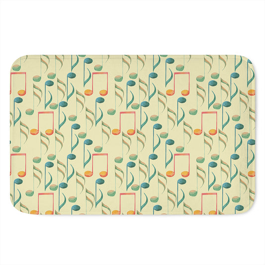 Watercolor Music Notes Pattern Print Indoor Door Mat