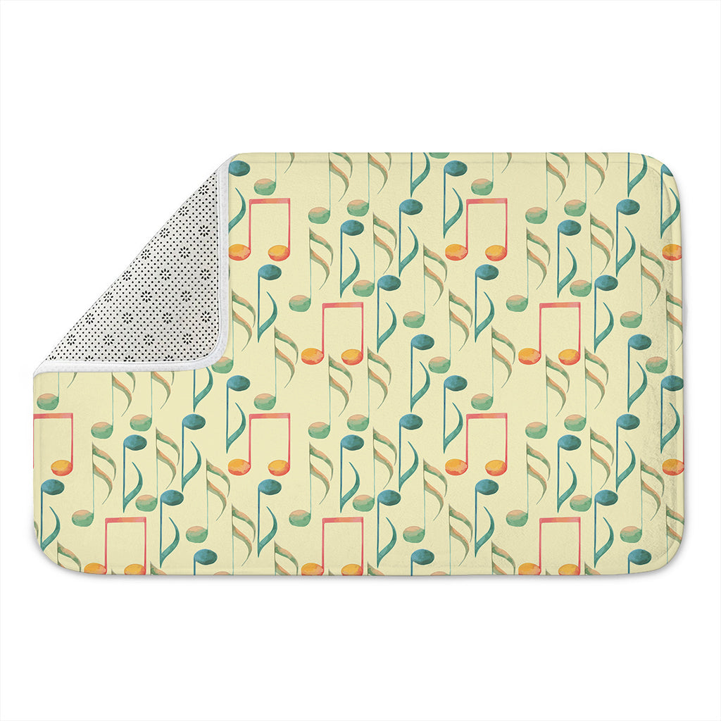 Watercolor Music Notes Pattern Print Indoor Door Mat