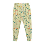 Watercolor Music Notes Pattern Print Jogger Pants