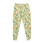 Watercolor Music Notes Pattern Print Jogger Pants