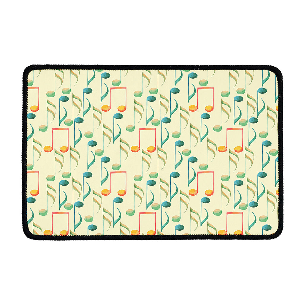 Watercolor Music Notes Pattern Print Kitchen Mat