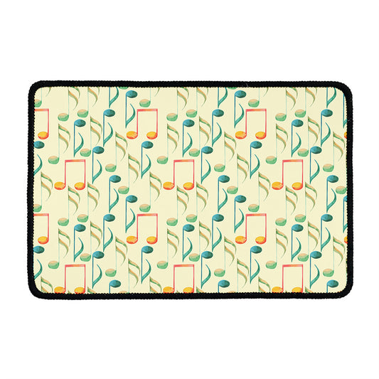 Watercolor Music Notes Pattern Print Kitchen Mat