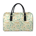 Watercolor Music Notes Pattern Print Leather Duffel Bag