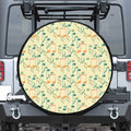Watercolor Music Notes Pattern Print Leather Spare Tire Cover