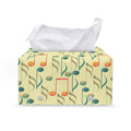 Watercolor Music Notes Pattern Print Leather Tissue Box Cover
