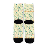 Watercolor Music Notes Pattern Print Long Socks