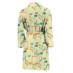 Watercolor Music Notes Pattern Print Men's Bathrobe
