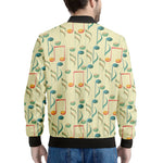 Watercolor Music Notes Pattern Print Men's Bomber Jacket