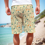 Watercolor Music Notes Pattern Print Men's Cargo Shorts