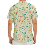 Watercolor Music Notes Pattern Print Men's Deep V-Neck Shirt