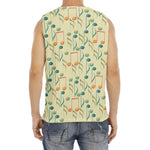 Watercolor Music Notes Pattern Print Men's Fitness Tank Top