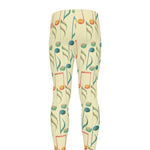 Watercolor Music Notes Pattern Print Men's leggings