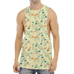 Watercolor Music Notes Pattern Print Men's Muscle Tank Top