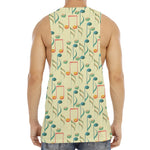 Watercolor Music Notes Pattern Print Men's Muscle Tank Top