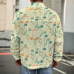 Watercolor Music Notes Pattern Print Men's Shirt Jacket