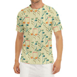 Watercolor Music Notes Pattern Print Men's Short Sleeve Rash Guard