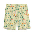 Watercolor Music Notes Pattern Print Men's Athletic Shorts