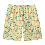 Watercolor Music Notes Pattern Print Men's Swim Trunks