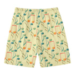 Watercolor Music Notes Pattern Print Men's Swim Trunks