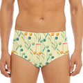 Watercolor Music Notes Pattern Print Men's Triangle Swim Briefs