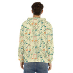 Watercolor Music Notes Pattern Print Men's Velvet Pullover Hoodie