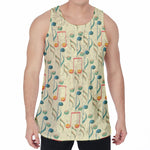Watercolor Music Notes Pattern Print Men's Velvet Tank Top