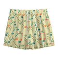 Watercolor Music Notes Pattern Print Mesh Shorts