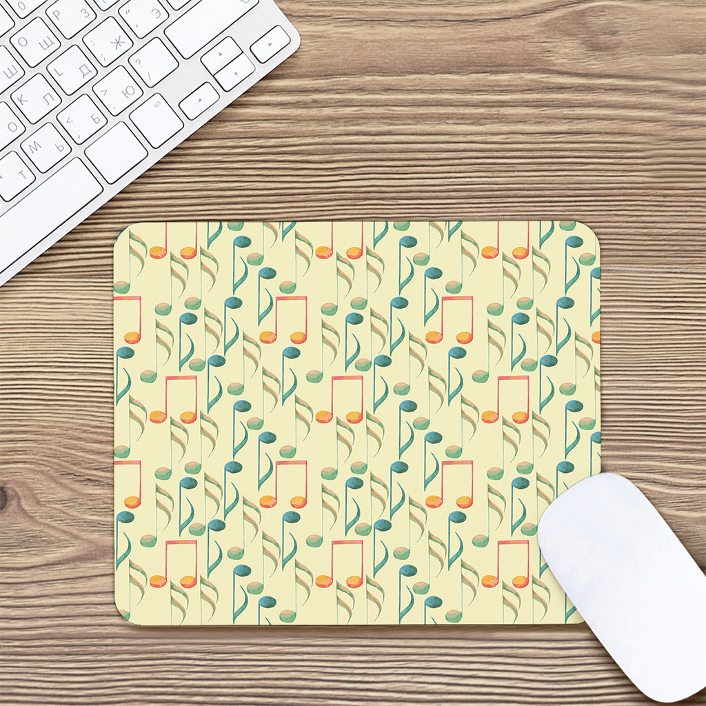 Watercolor Music Notes Pattern Print Mouse Pad