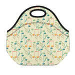 Watercolor Music Notes Pattern Print Neoprene Lunch Bag