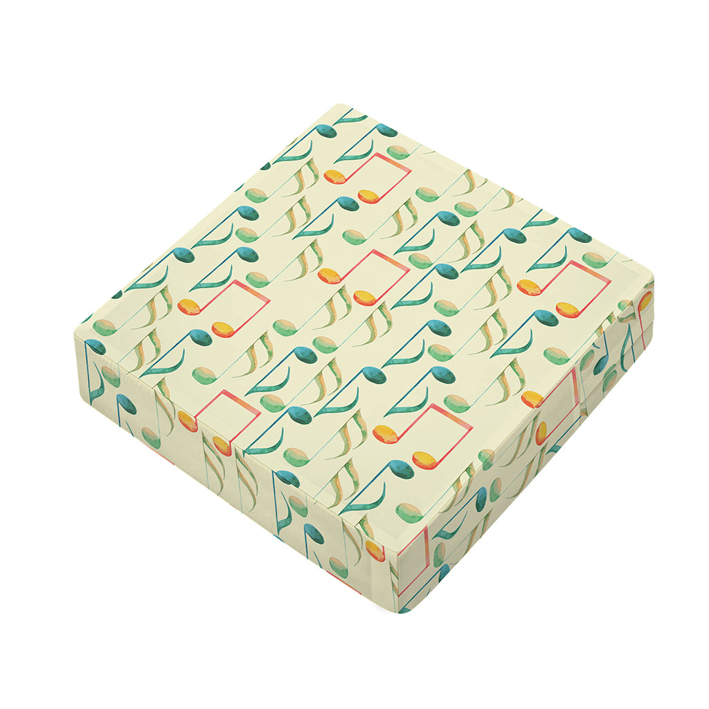 Watercolor Music Notes Pattern Print Outdoor Seat Cushion Cover