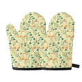 Watercolor Music Notes Pattern Print Oven Mitts