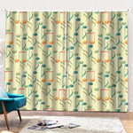 Watercolor Music Notes Pattern Print Pencil Pleat Curtains