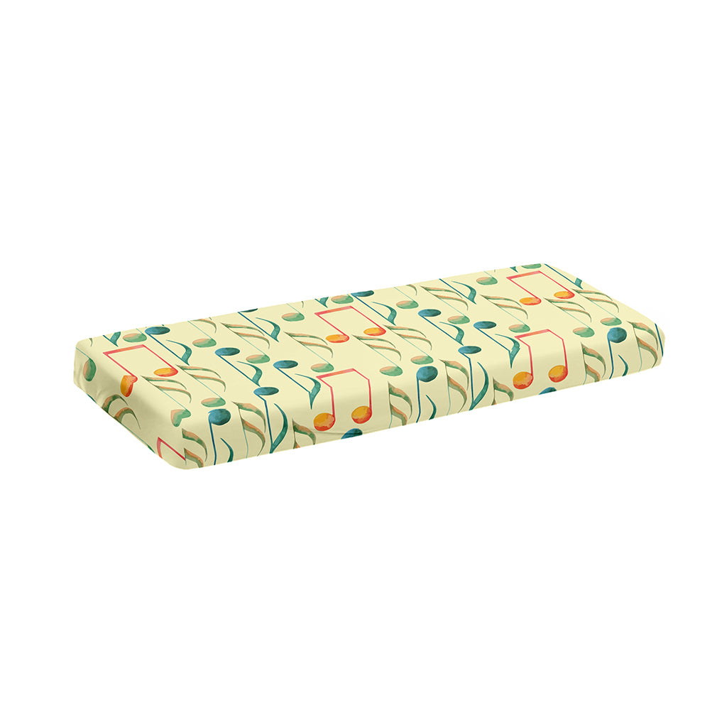 Watercolor Music Notes Pattern Print Piano Keyboard Cover