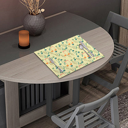 Watercolor Music Notes Pattern Print Placemat