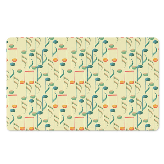 Watercolor Music Notes Pattern Print Polyester Doormat