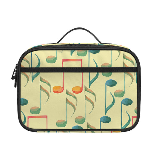 Watercolor Music Notes Pattern Print Portable Lunch Bag