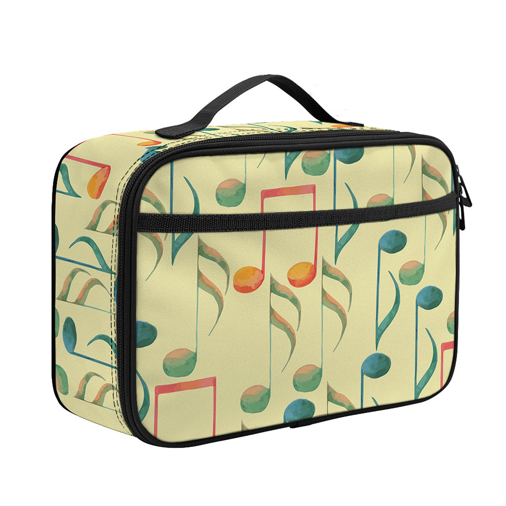 Watercolor Music Notes Pattern Print Portable Lunch Bag