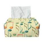 Watercolor Music Notes Pattern Print Rectangle Tissue Box Cover