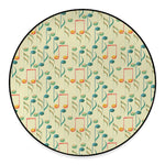 Watercolor Music Notes Pattern Print Round Floor Mat