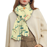 Watercolor Music Notes Pattern Print Scarf