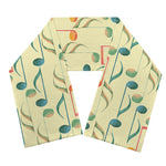 Watercolor Music Notes Pattern Print Scarf